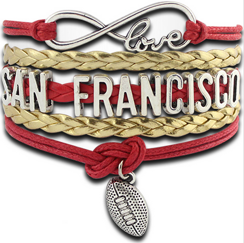 San Francissco Football Love Infinity Charms Bracelet